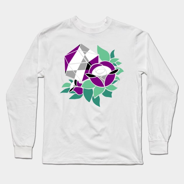 Pretty Poly Rose Aegosexual Pride Long Sleeve T-Shirt by thedicegoddess